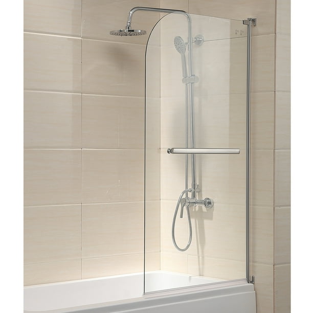 Pivot Bath 180 Shower Screen Over Safety Glass Door Panel & Seal 800x1400mm PO
